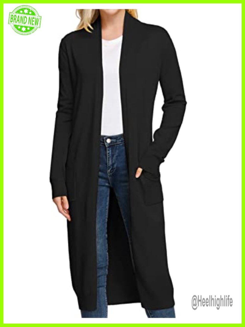Open Front Maxi Long Knitted Cardigan Sweater